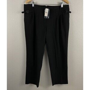 Ann Taylor LOFT Womens 14 Black Buckle Waist Detail Marisa Dress Career Pant